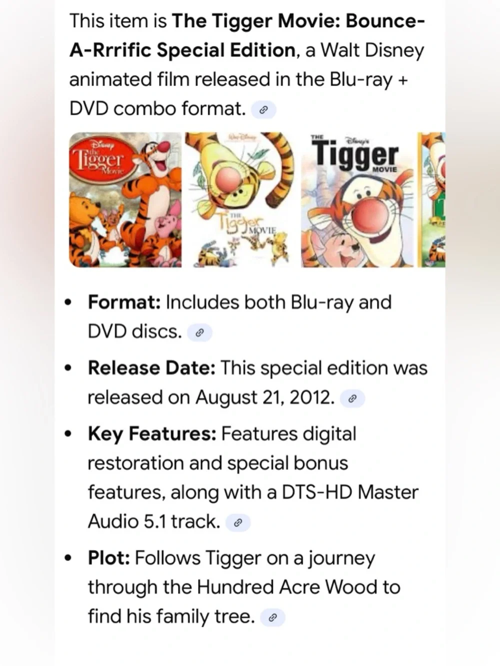 #1781*Disney The Tigger Movie 2 Disc Blu-ray- Orange & Pink Characters - Picture 5 of 11